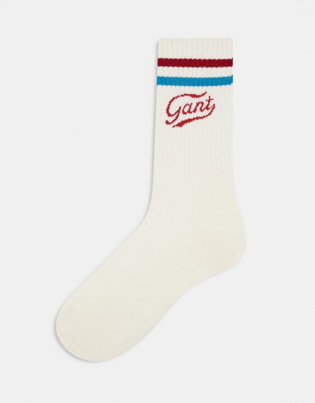 Gant - varsity logo sport socks in white