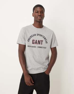 Gant Varsity Logo T-shirt In Gray