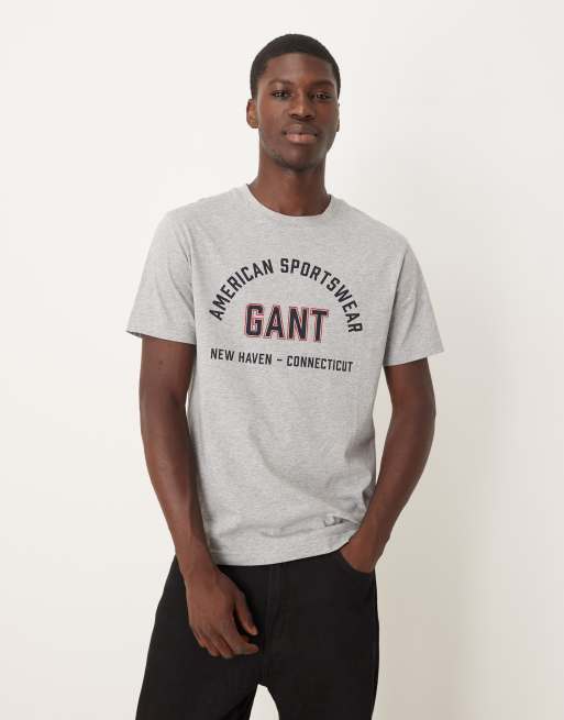 GANT varsity logo T-shirt in gray