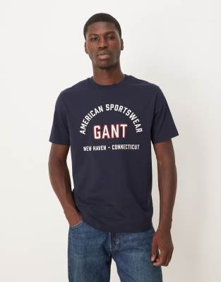 Gant Varsity Logo T-shirt In Blue