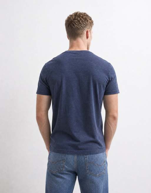 GANT Varsity-T-Shirt mit Schriftzug-Logo auf der Brust in Marineblau, 8 von 10