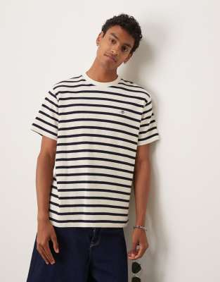 GANT waffle stripe t-shirt in cream - view 1