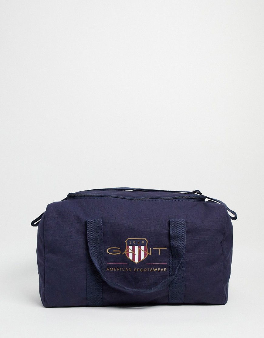 Gant - Weekendtas in marineblauw met groot klassiek logo-Zwart
