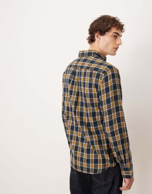 GANT - Windblown - Marineblå ternet fløjlsskjorte i regular fit, 3 af 5
