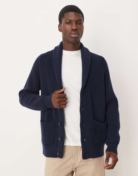 GANT wool blend shawl collar cardigan in navy