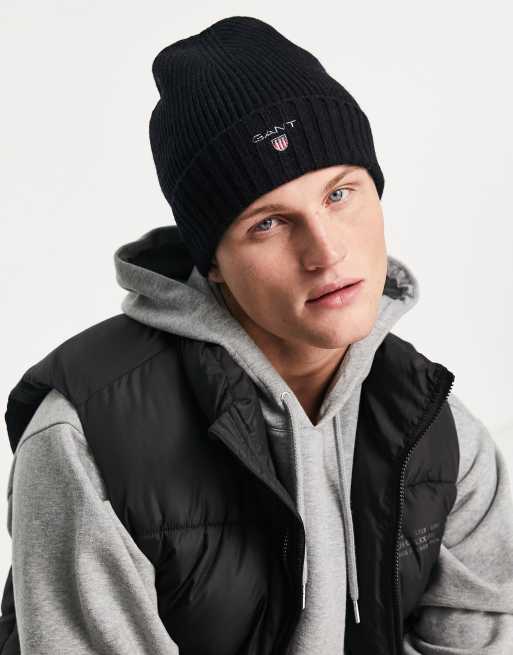 GANT wool black with small heritage logo | ASOS