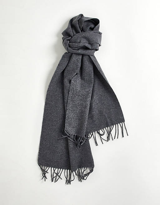 GANT wool scarf in grey with small heritage logo
