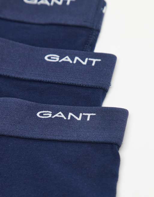 GANT – Zestaw 3 par granatowych bokserek z małym logo, 3 z 3
