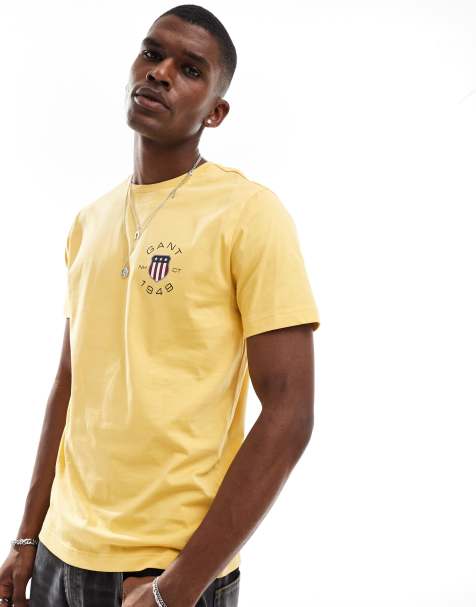 GANT – Żółty T-shirt z logo z tarczą 1949 - view 1