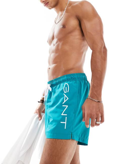 Gant - Zwemshort met tekstlogo aan de zijkant in blauw