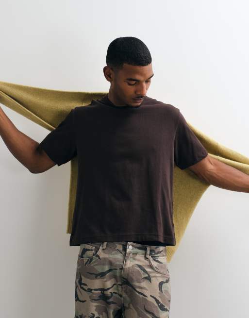 GAP 100% cotton oversized t-shirt in brown, 4 of 10