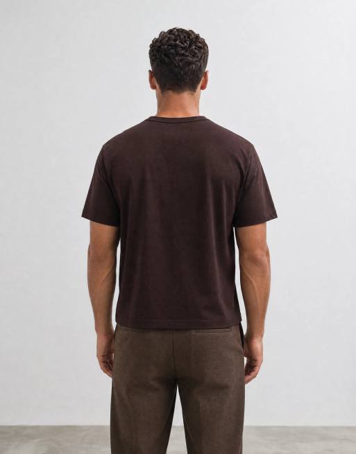 GAP 100% cotton oversized t-shirt in brown, 9 of 10
