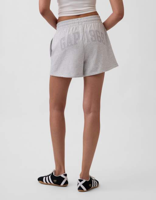 GAP 1969 logo shorts in washed grey, 3 of 4