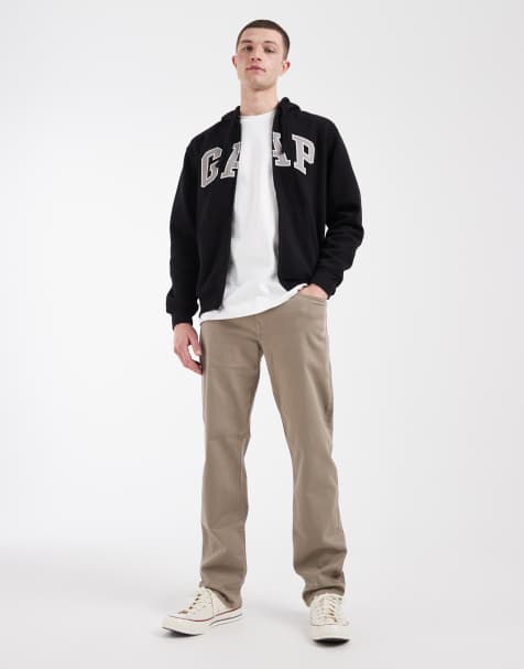 GAP 5 pocket straight fit city stretch jeans in beige - view 1