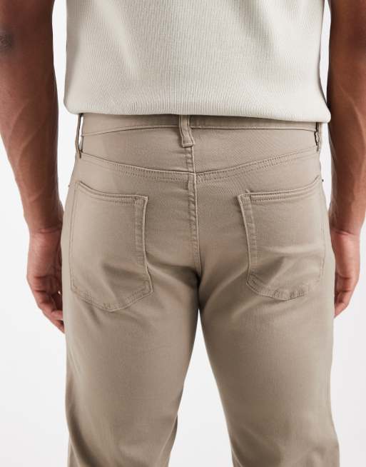 GAP 5 pocket straight fit city stretch jeans in beige, 4 of 5
