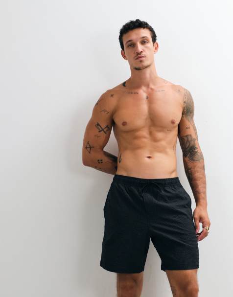 GAP 6inch swim shorts in black faded stripe - view 1
