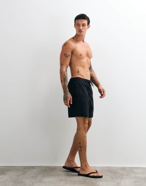 GAP 6inch swim shorts in black faded stripe, 3 of 5