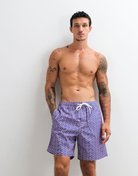 GAP 6inch swim shorts in blue aqua print - view 1