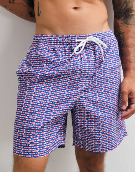 GAP 6inch swim shorts in blue aqua print, 3 of 5