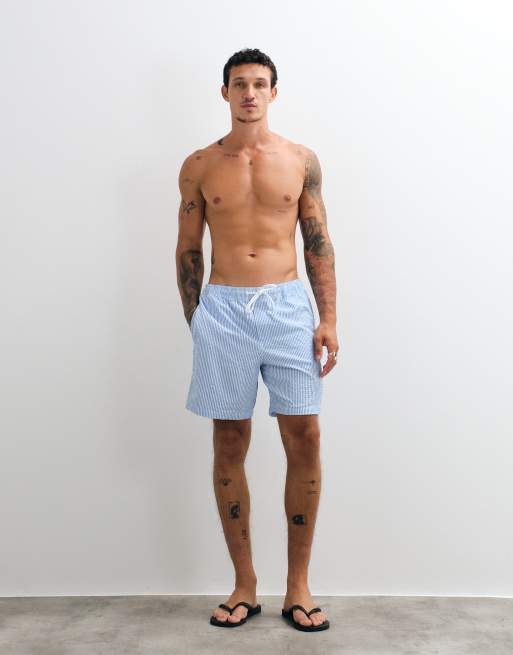 GAP 6inch swim shorts in blue faded stripe, 2 of 5