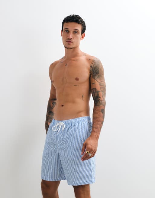 GAP 6inch swim shorts in blue faded stripe, 3 of 5