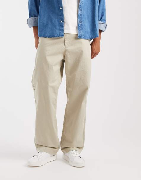 Gap 90's loose fit straight leg trouser in beige - view 1