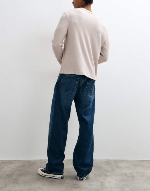 GAP 90's loose leg jeans in dark wash mid blue, 3 of 5