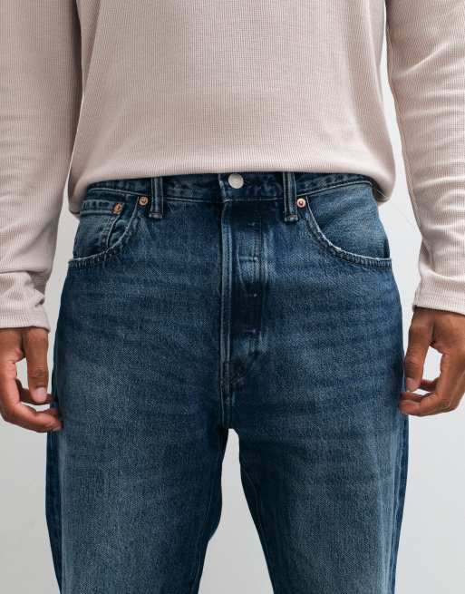 GAP 90's loose leg jeans in dark wash mid blue, 4 of 5