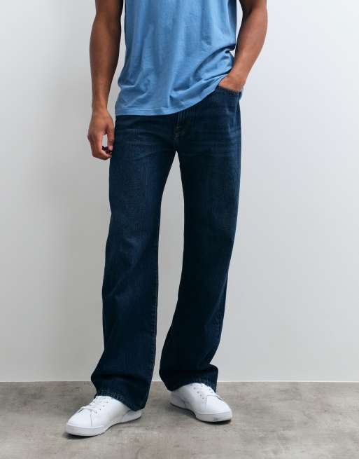 GAP 90's loose straight leg jeans in dark wash blue, 2 of 5
