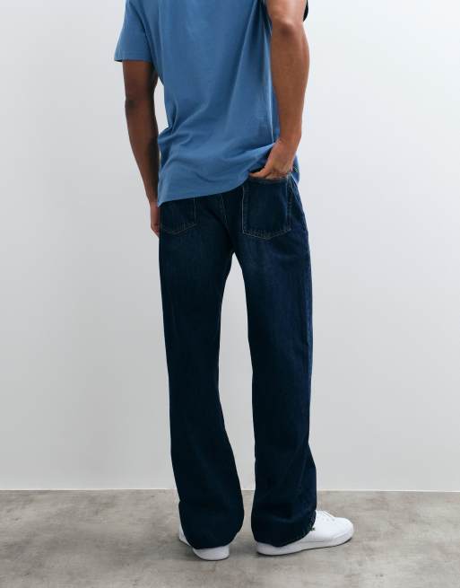 GAP 90's loose straight leg jeans in dark wash blue, 3 of 5