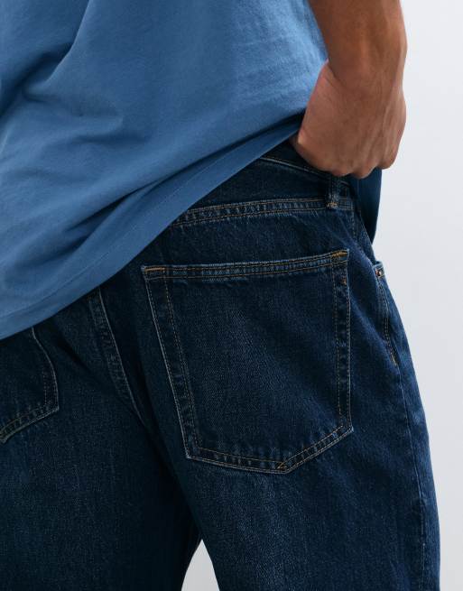 GAP 90's loose straight leg jeans in dark wash blue, 4 of 5