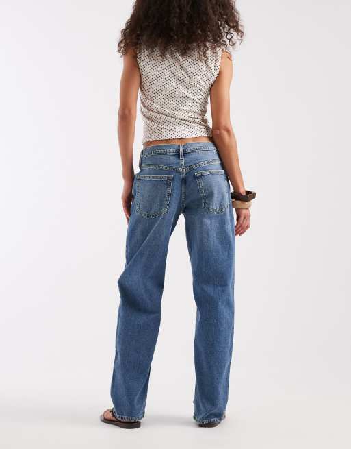 GAP 90's loose straight leg jeans in mid blue wash, 2 of 5