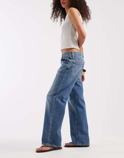GAP 90's loose straight leg jeans in mid blue wash, 3 of 5