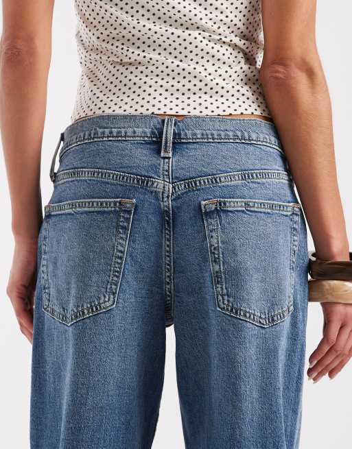 GAP 90's loose straight leg jeans in mid blue wash, 4 of 5