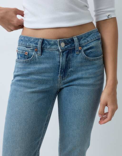 GAP 90's loose straight leg jeans in mid blue, 4 of 5