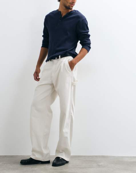 GAP 90s loose straight leg jeans with side pocket detailing in ecru - view 1