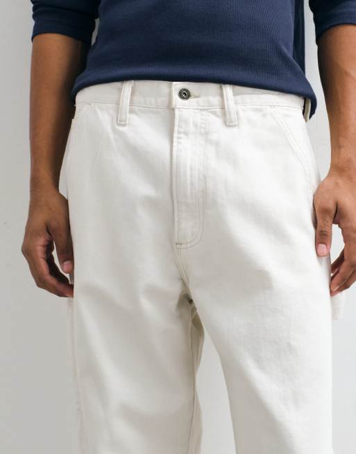 GAP 90s loose straight leg jeans with side pocket detailing in ecru, 4 of 5