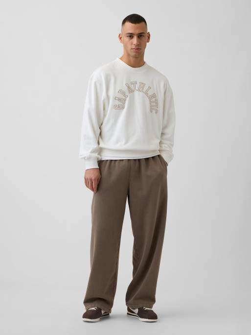 GAP athletic logo crew neck sweater in off white, 3 of 4