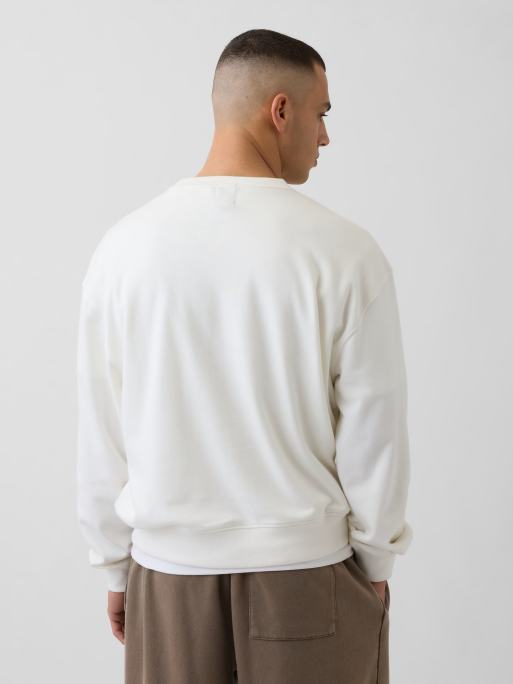 GAP athletic logo crew neck sweater in off white, 4 of 4