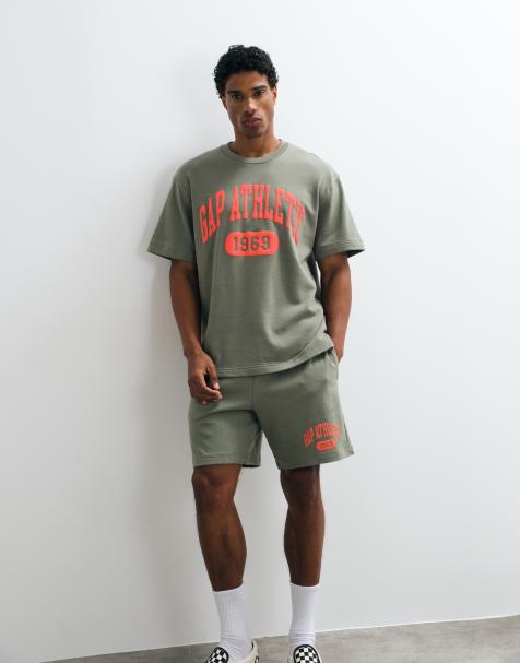 GAP athletic logo t-shirt co-ord in khaki green - view 1