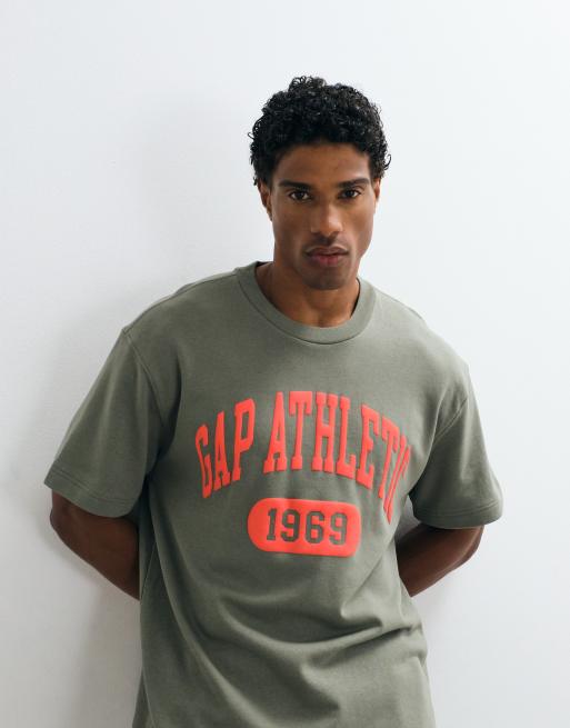 GAP athletic logo t-shirt co-ord in khaki green, 5 of 5