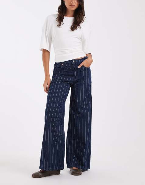 GAP baggy pinstripe jeans in navy - view 1
