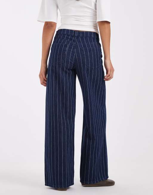 GAP baggy pinstripe jeans in navy, 2 of 5