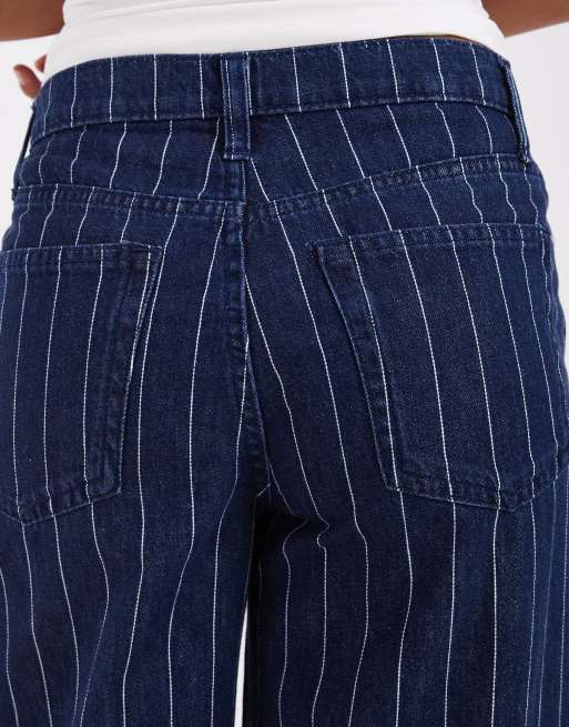 GAP baggy pinstripe jeans in navy, 4 of 5