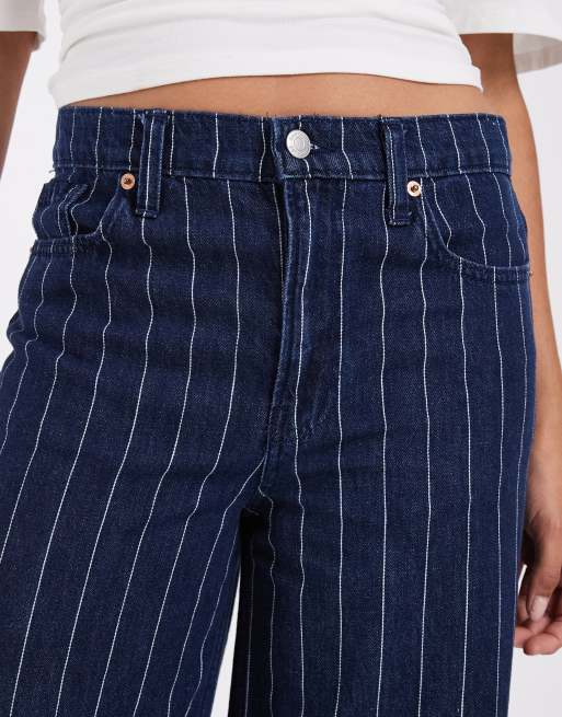 GAP baggy pinstripe jeans in navy, 5 of 5
