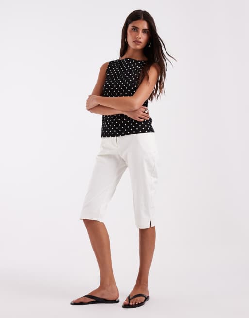 GAP boatneck tank top with polka dot in black , 2 of 4