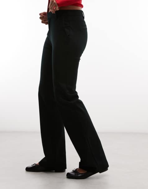 Gap bootleg pleated trousers in black - view 1