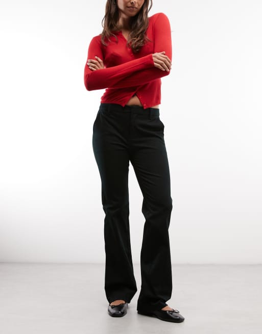 Gap bootleg pleated trousers in black, 3 of 5