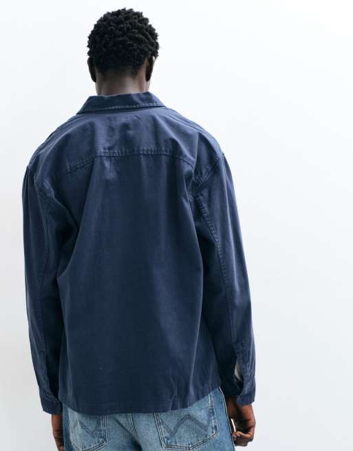 GAP boxy fit twill shirt in vintage navy, 5 of 5