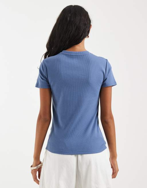 GAP button through fine knit cardigan in blue, 4 of 4